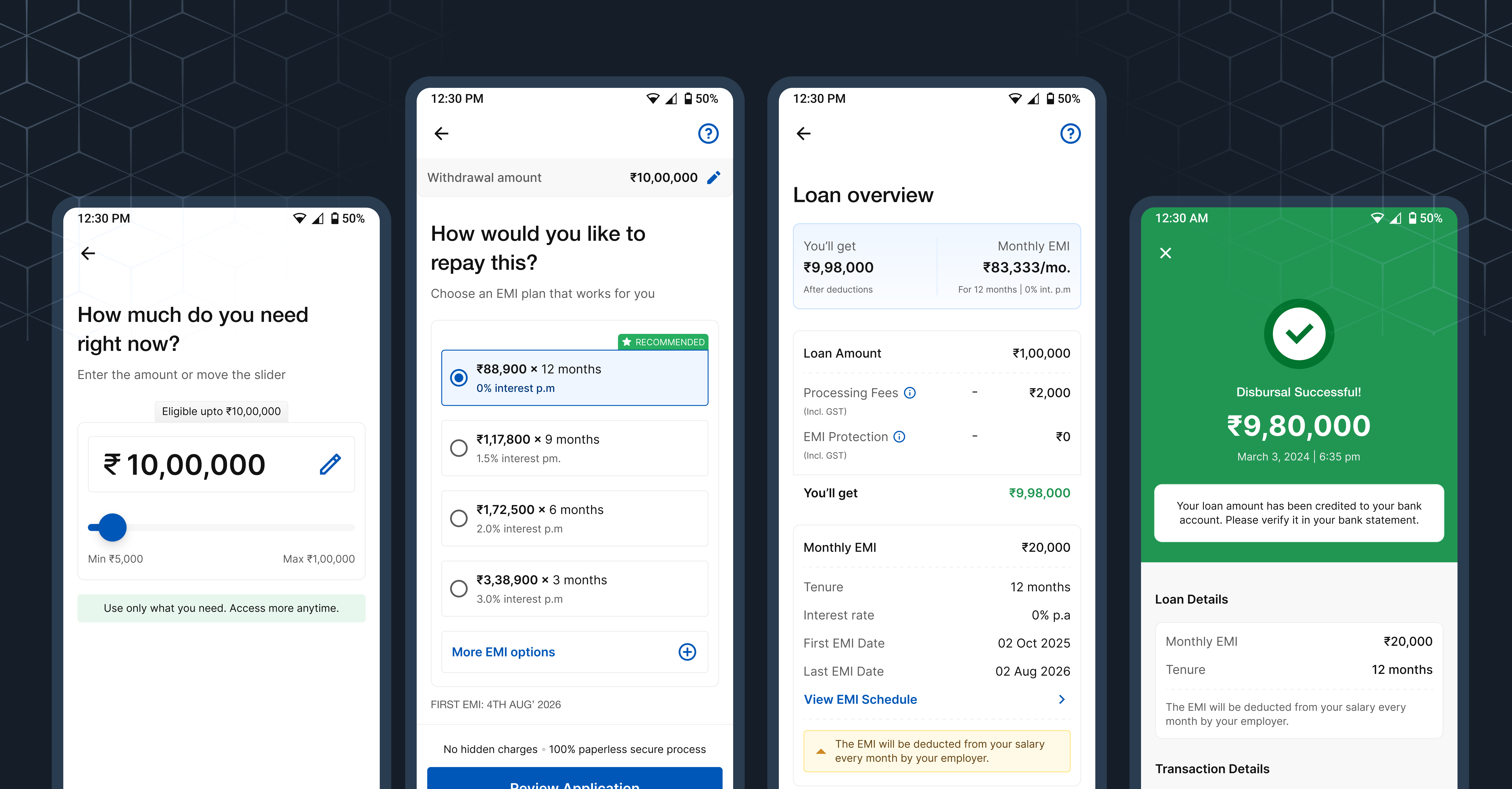 Lending journey case study thumbnail showing multiple mobile screens.